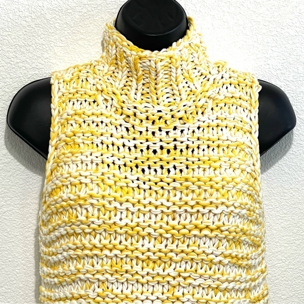 NWT Lafayette 148 Woman Sunbeam Multi Yellow Sleeveless Sweater Size S - Picture 2 of 12